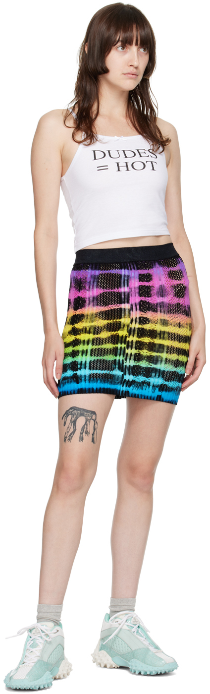 Multicolored tie-dye mini skirt