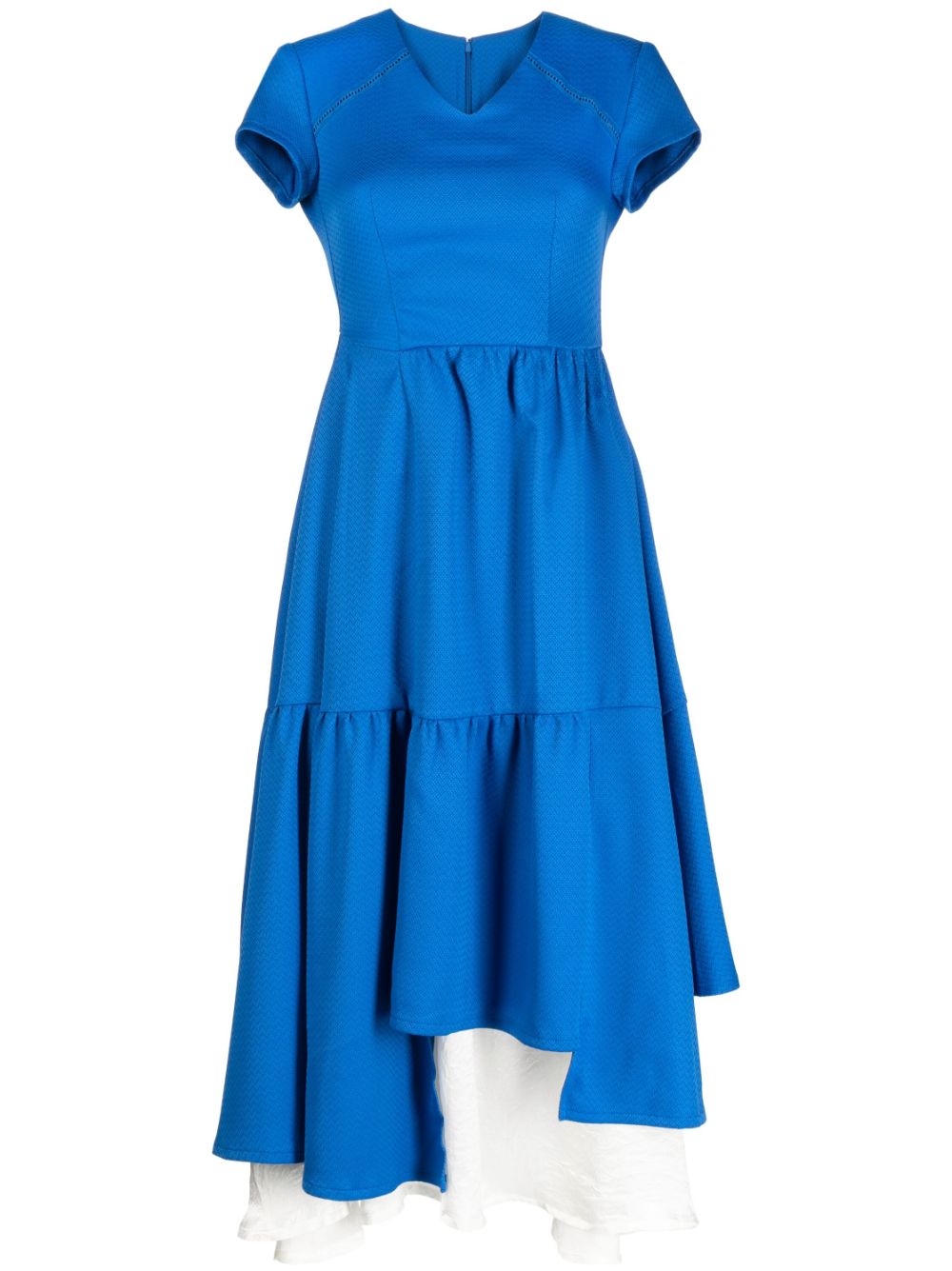 Layered asymmetric midi dress - Blue