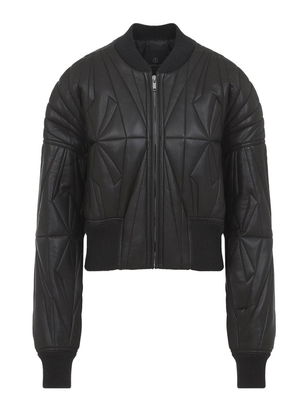 Moncler - rick owens geocamo cropped leather jacket