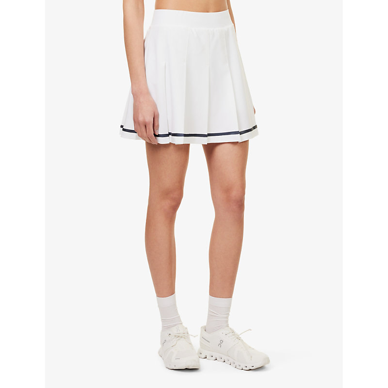 Womens White Clarendon High-rise Stretch-woven Skort