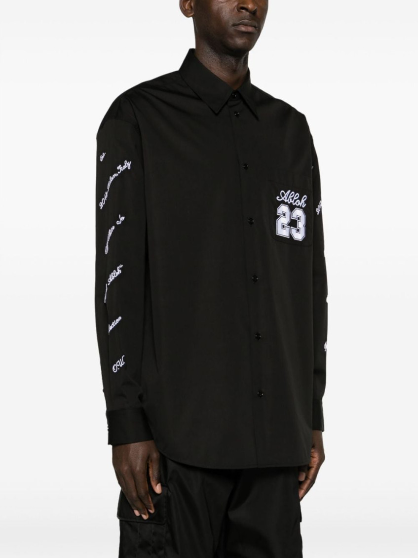 23 Heavycot cotton overshirt - 1001 BLACK WHITE