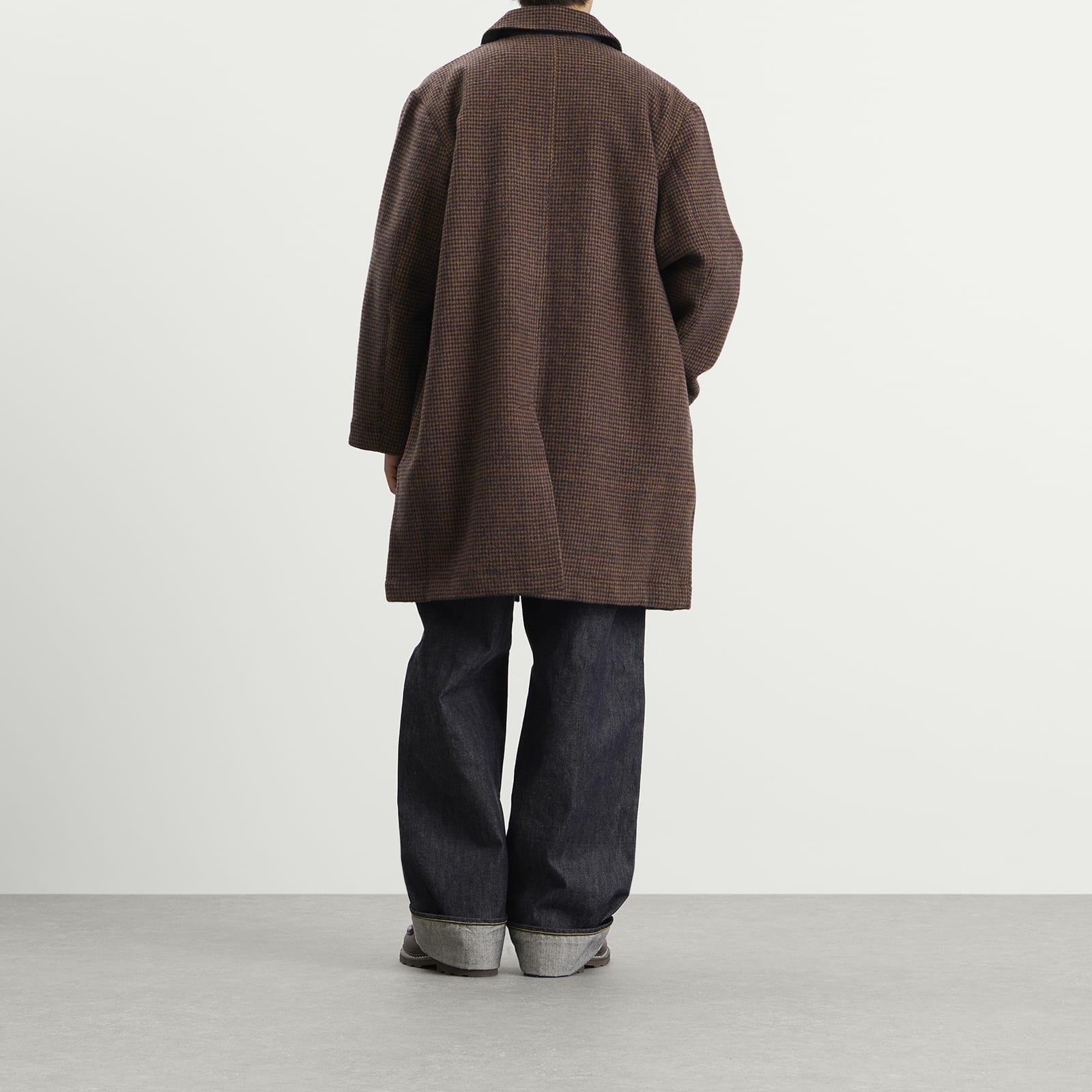 Men's Wool Tweed Mix Stan Coat Navy/Brown