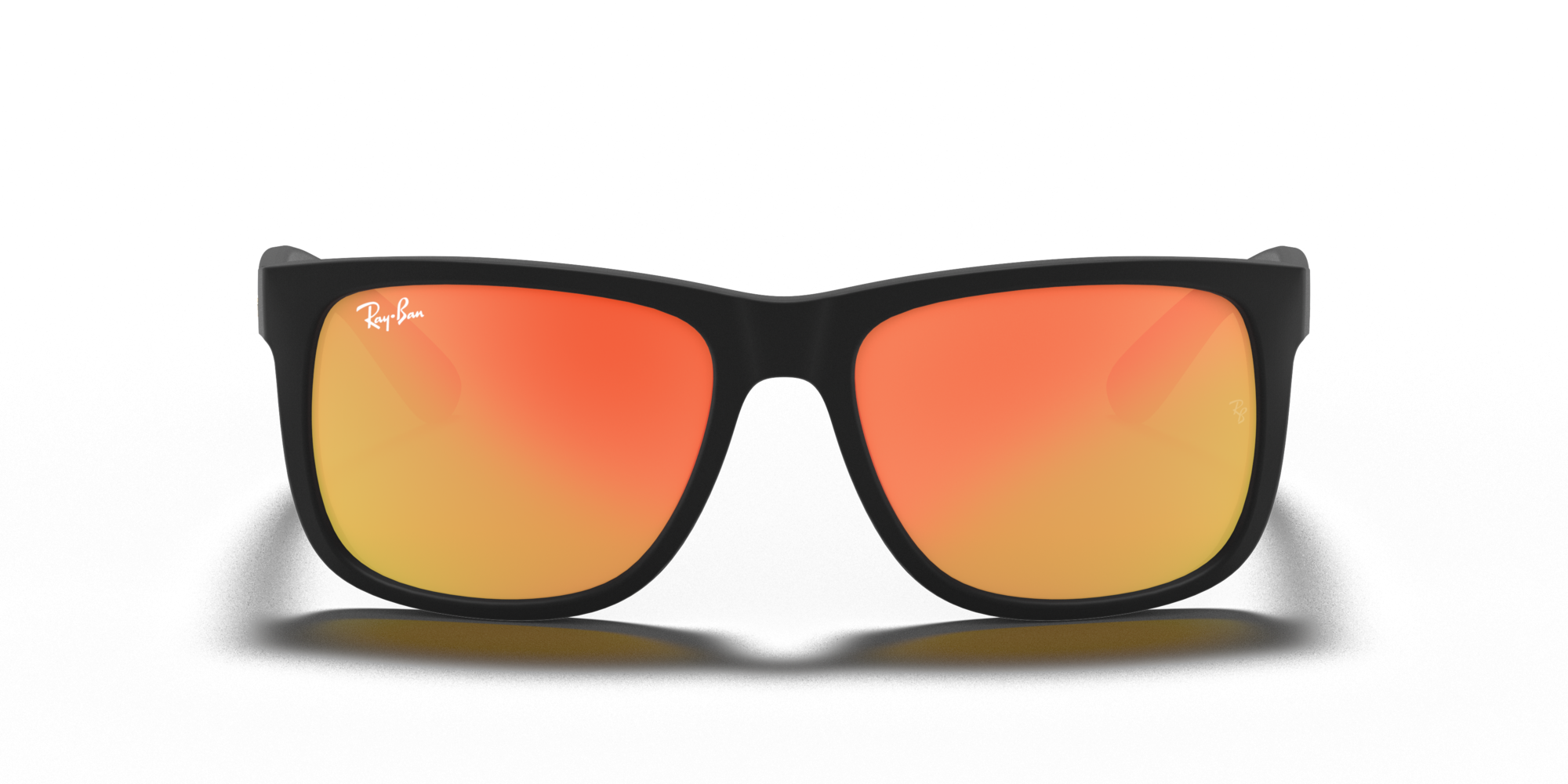 Ray - Ban Man Ray - Ban RB4165 JUSTIN 622/6Q Sunglasses Injected Black Red Squared Norma