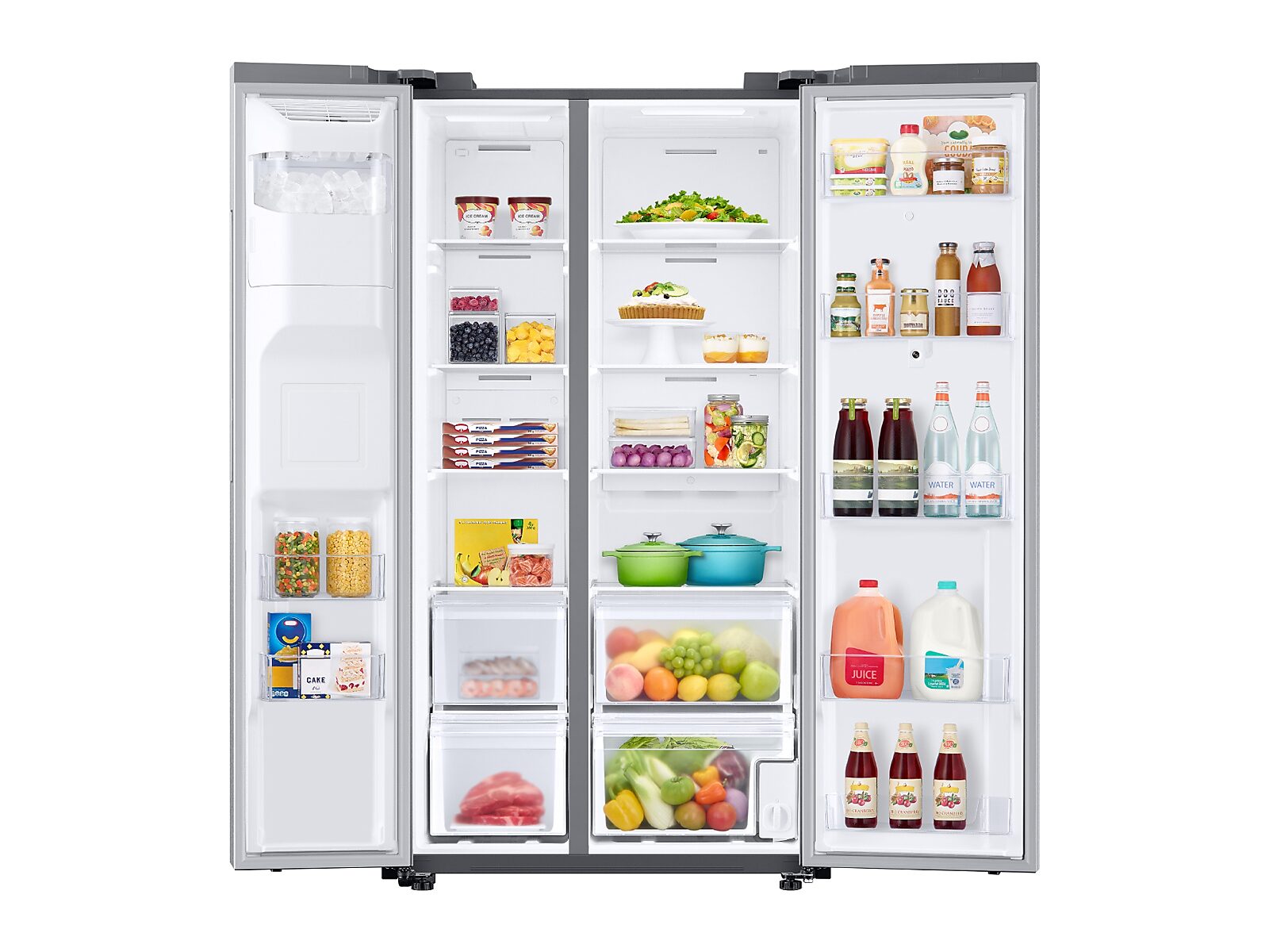 22 cu. ft. Counter Depth Side-by-Side Refrigerator with Touch Screen Family Hub™ in Silver(RS22T5561SR/AA)