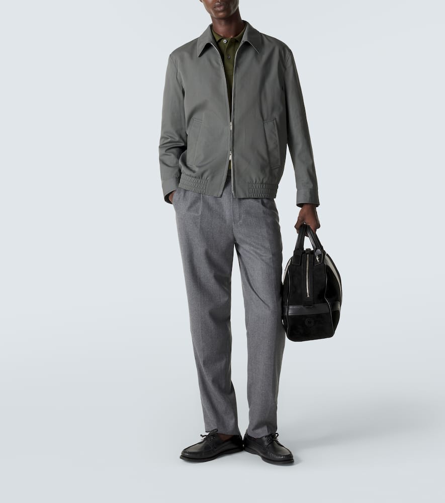 Cotton and silk blouson jacket
