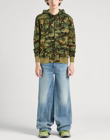 Man Sweatshirt Military green Size L Cotton