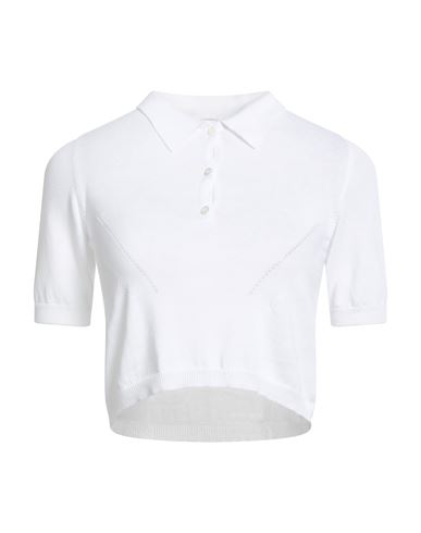 Woman Sweater White Size 8 Cotton