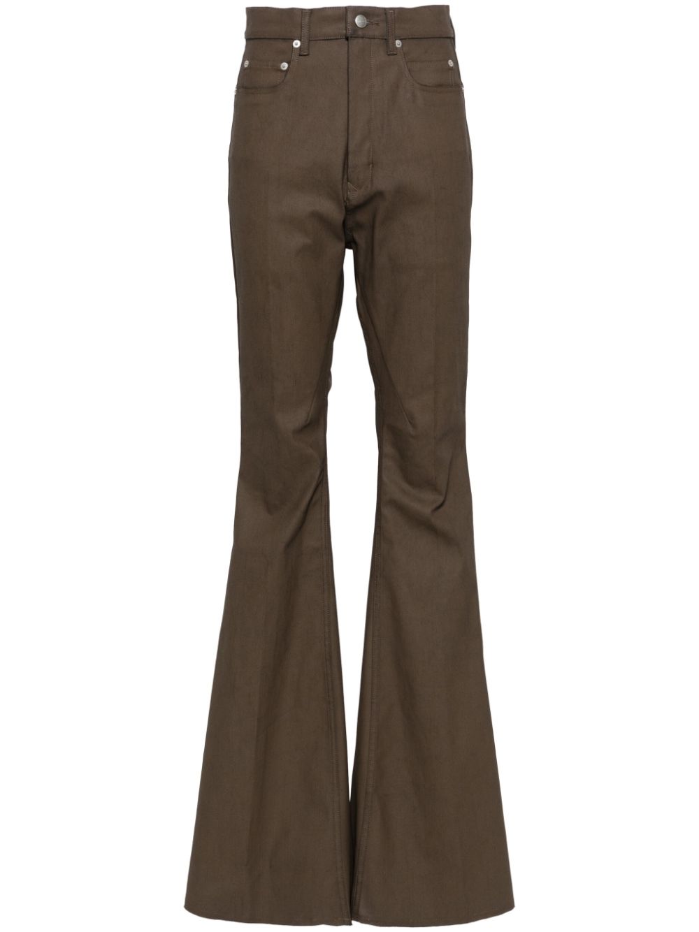 High-waist cotton-blend jeans - Black