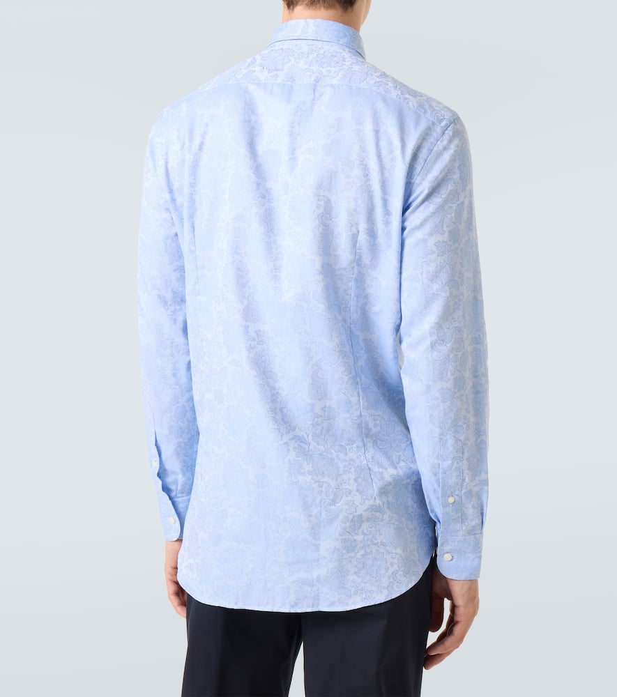 Floral cotton jacquard shirt
