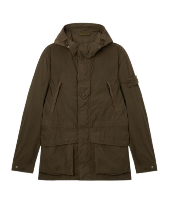 Short parka with anti-drop finish