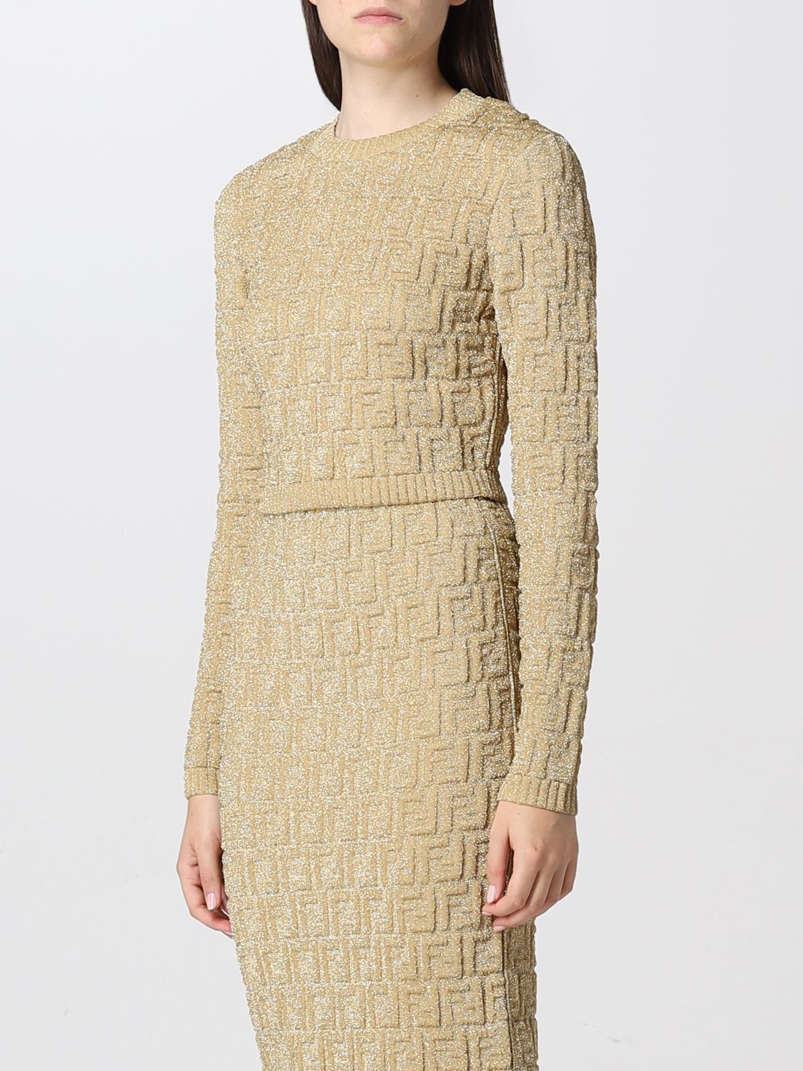 Cropped jumper with all-over logo