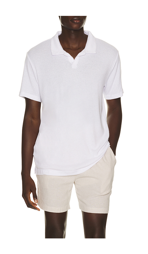 Vintage Summer Boucle Jersey Polo in White. S also in M, L, XL/1X, XXL/2X