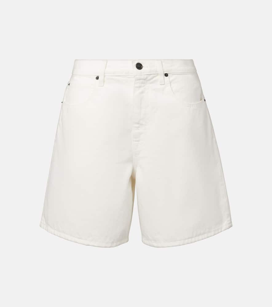 Square denim shorts