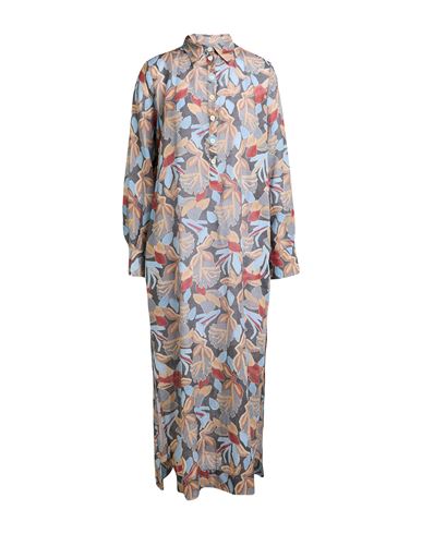 Woman Midi dress Azure Size XS Cotton, Linen