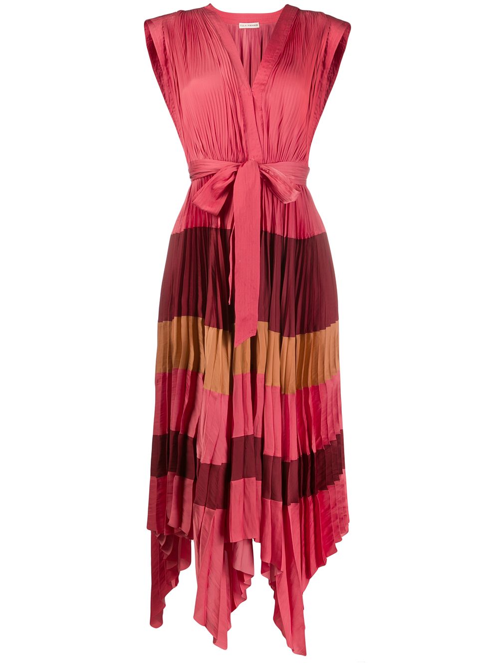 Pleated stripe dress - Pink