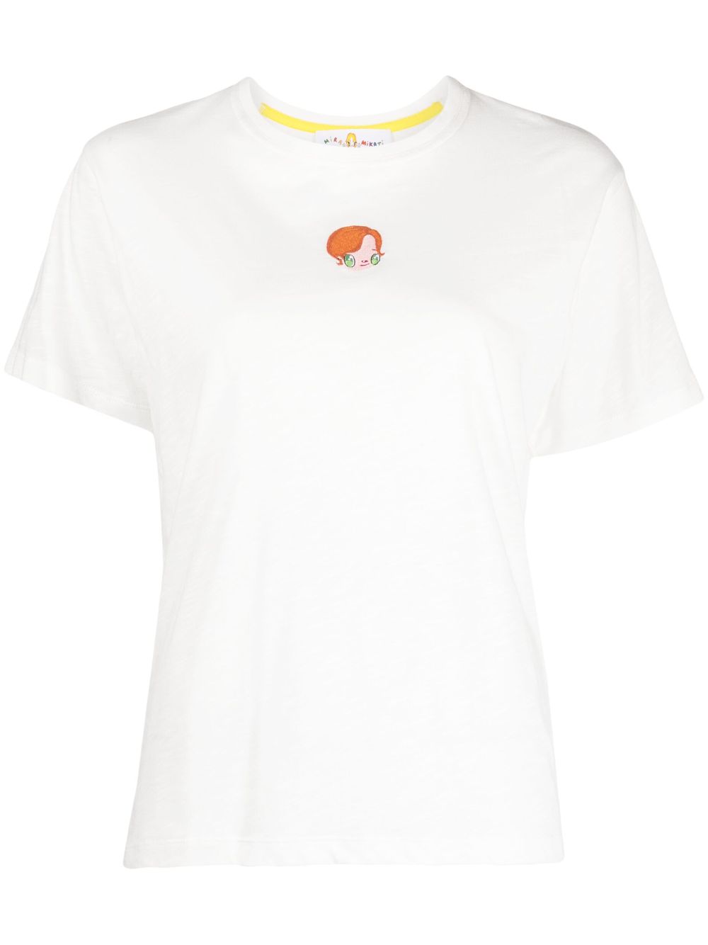 Logo-embroidered organic-cotton T-shirt - White