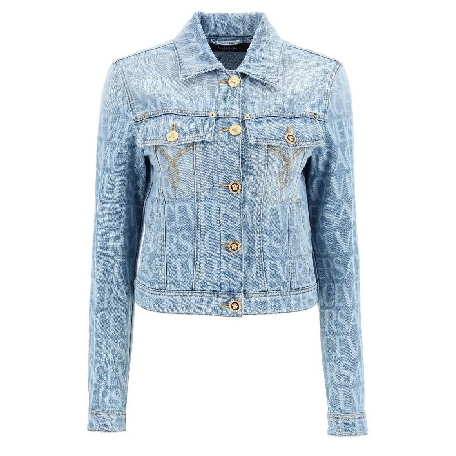 Denim Long-Sleeve Cropped Jacket