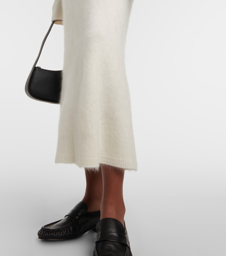 Asta brushed cashmere midi skirt