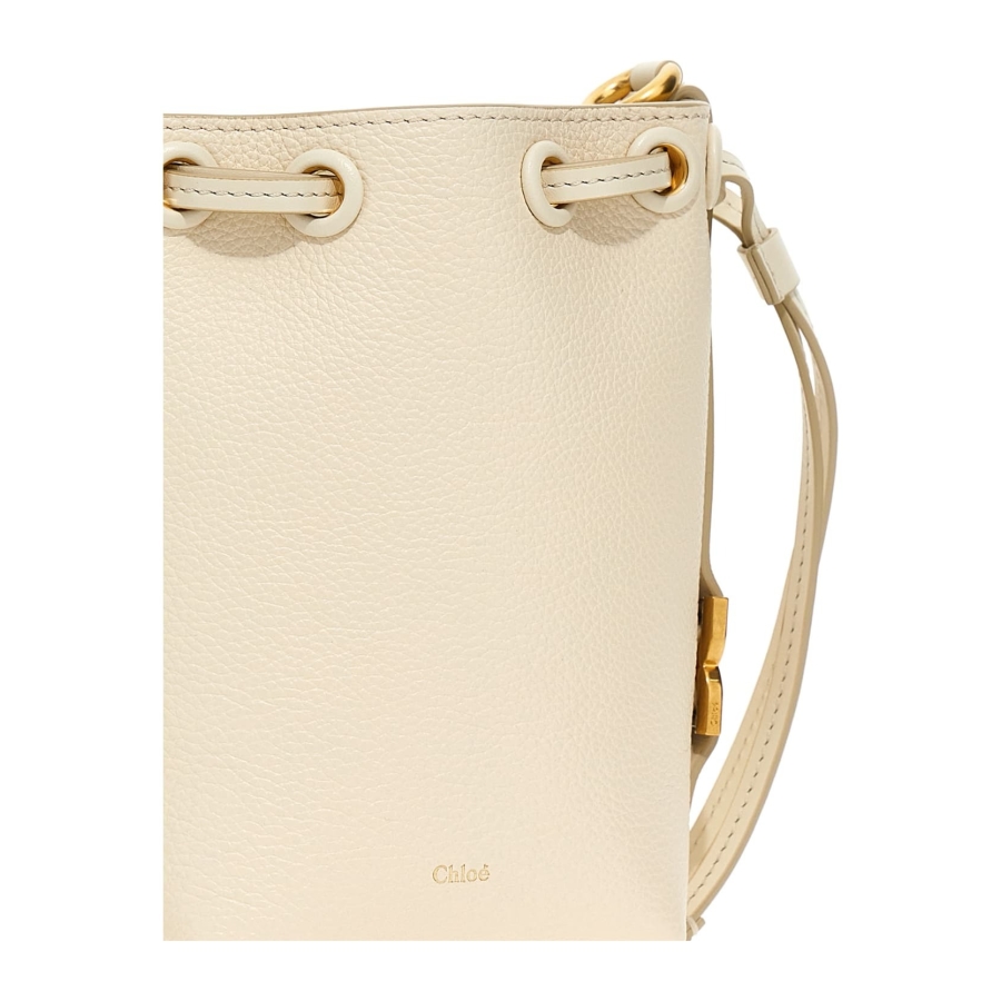 Marcie Grained Leather Micro Bucket Bag