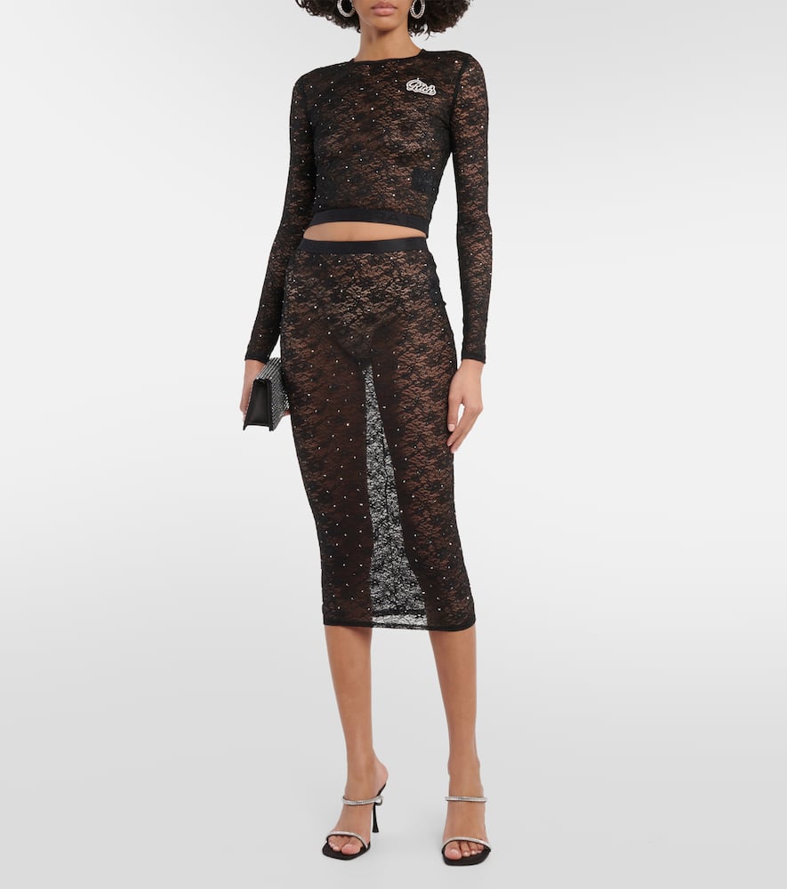 Lace pencil skirt