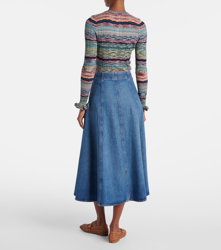 Uma denim midi skirt