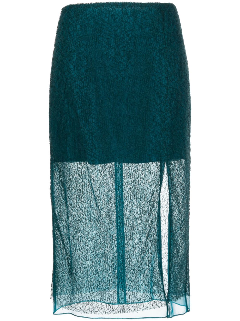Double-layered silk skirt - Green