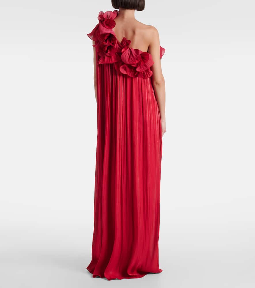 Charmain ruffled georgette lamé gown