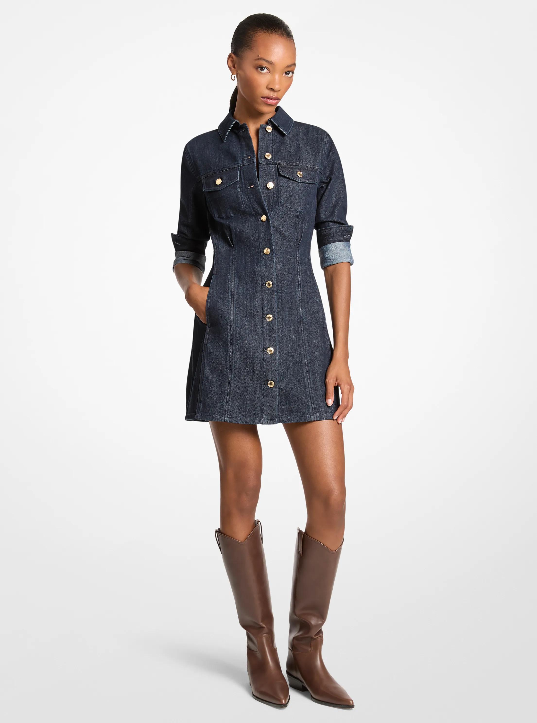 Denim Shirtdress in Blue - size XS