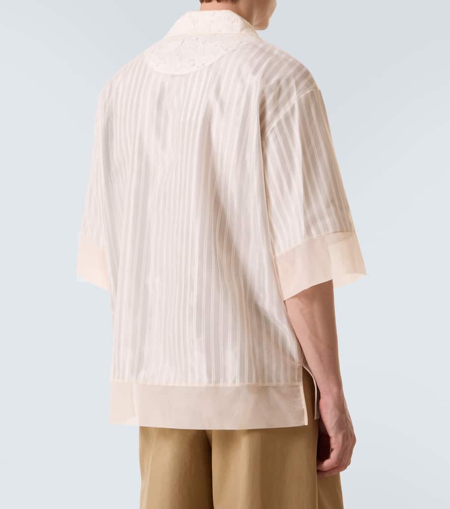 Patchwork lace bowling shirt