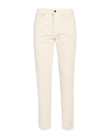 Man Pants Off white Size 32 Cotton, Elastane