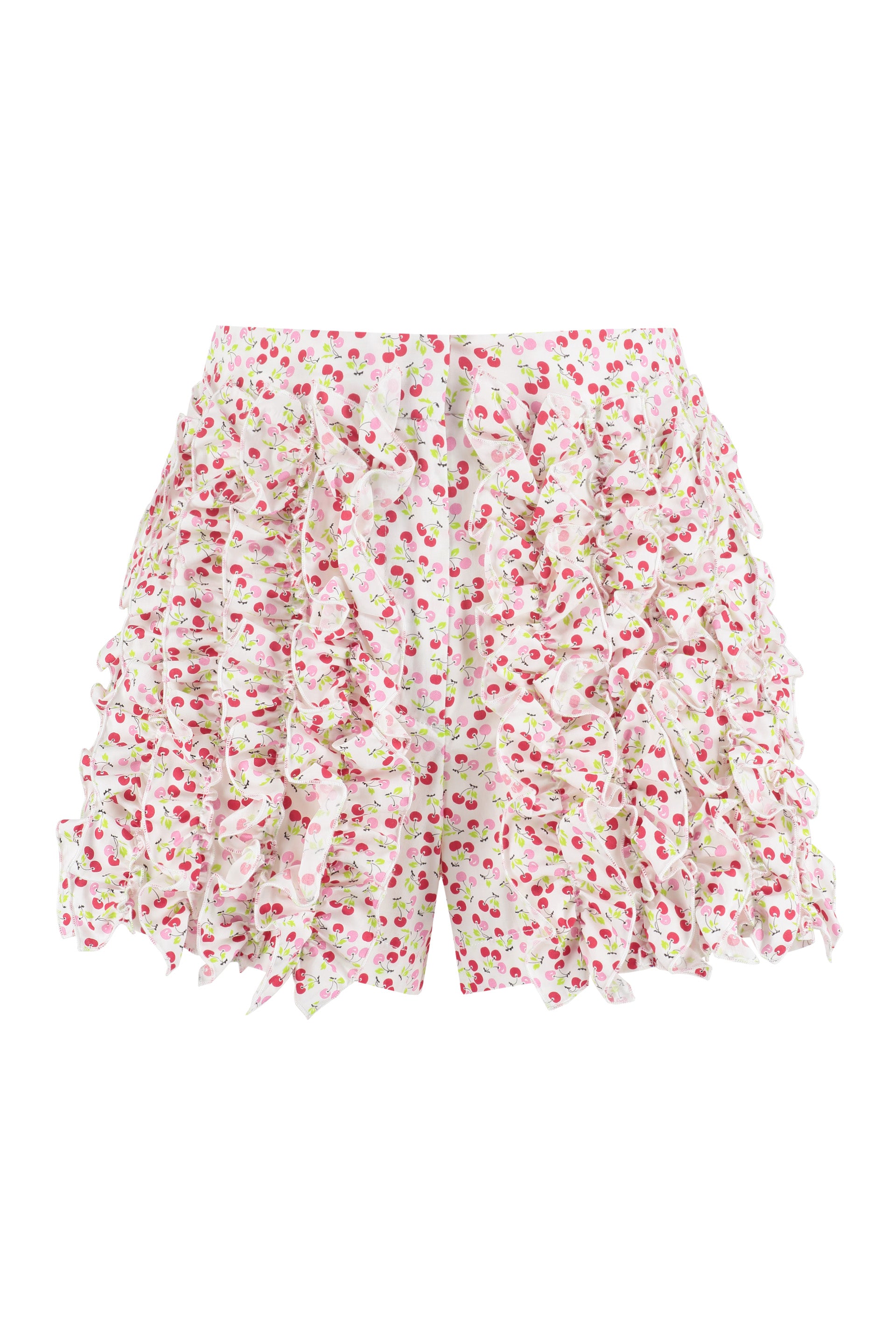 Women's Printed Cotton Shorts with Front Ruffles