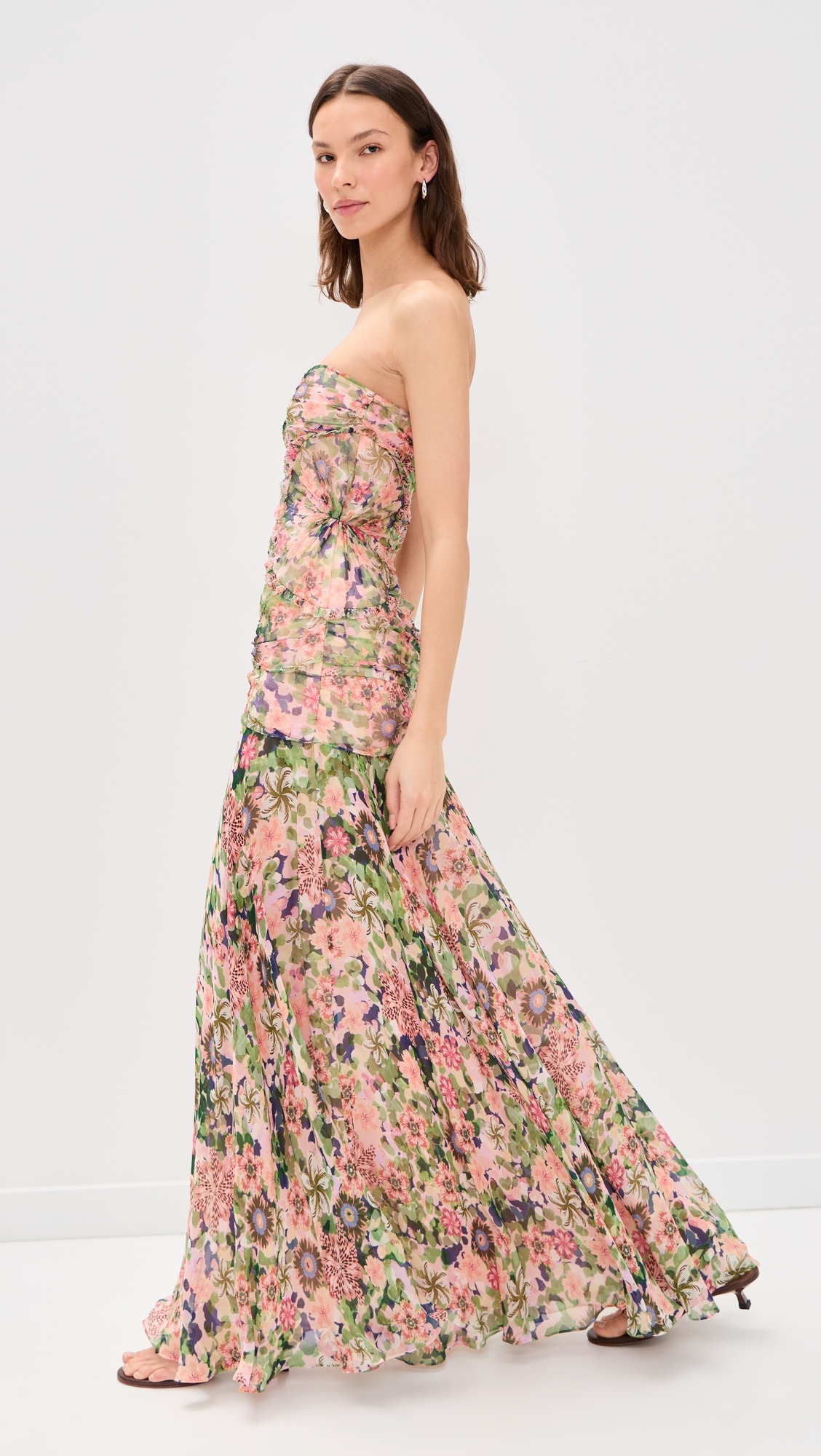 Kristie Silk Maxi Dress Rosette Meadow