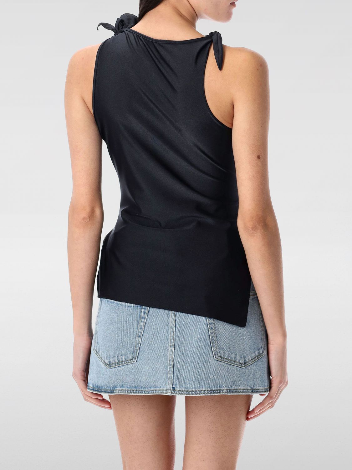 Asymmetric flower top - Black
