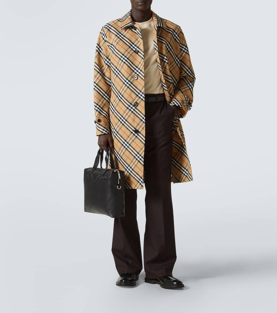 Burberry Burberry Check debossed leather briefcase