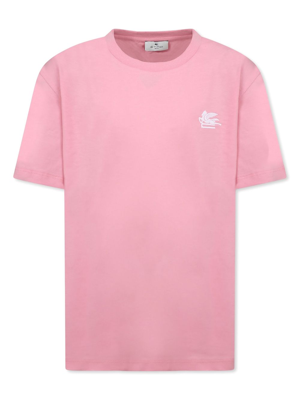 Logo-embroidered cotton t-shirt - Pink