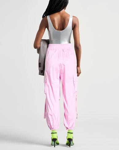 Woman Pants Pink Size M Cotton, Elastane