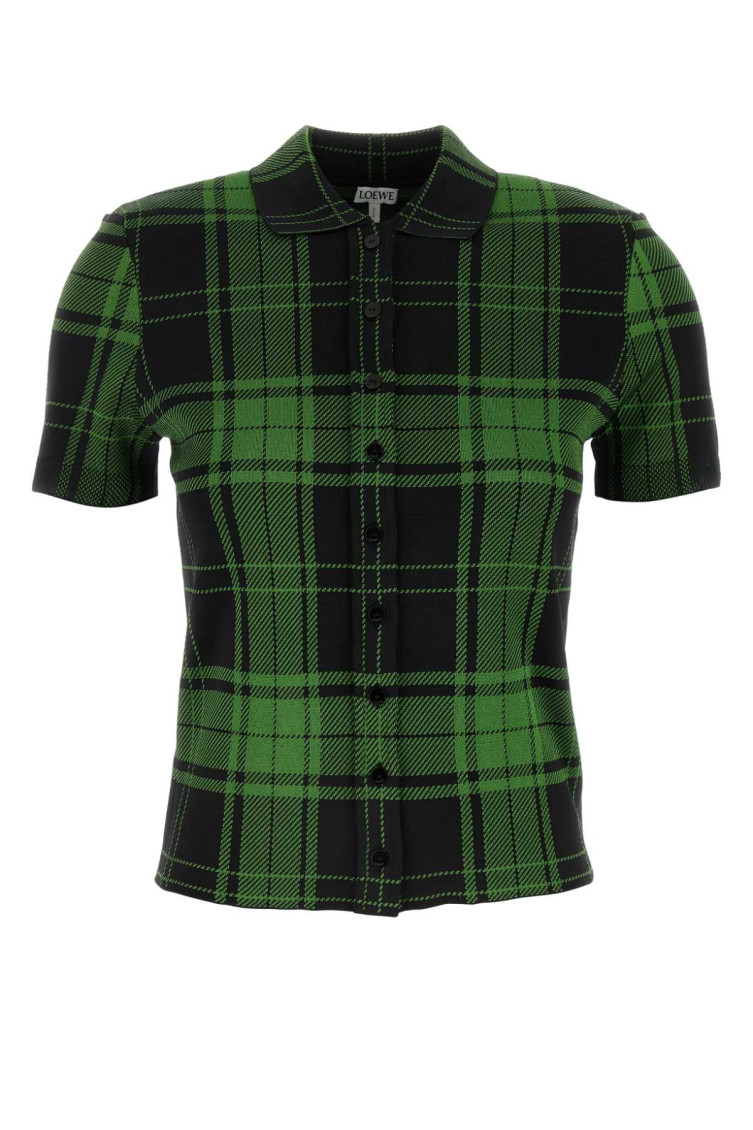 Embroidered Stretch Silk Blend Shirt