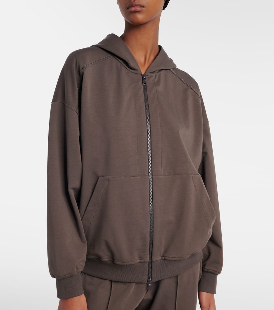 Monili cotton zip-up hoodie