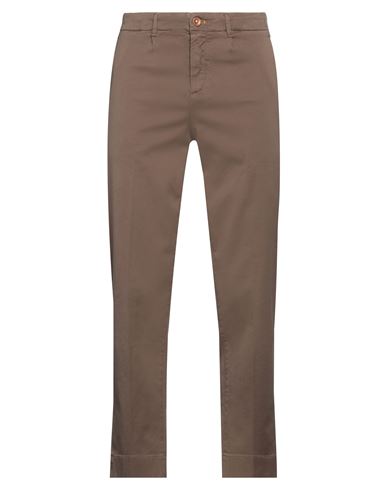 Hand Picked Man Pants Dark brown Size 33 Cotton, Elastane