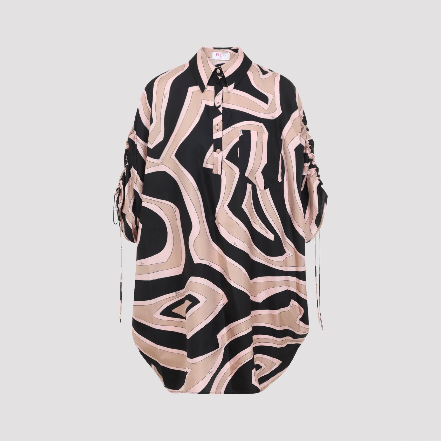 Labirinto Print Short Silk Kaftan