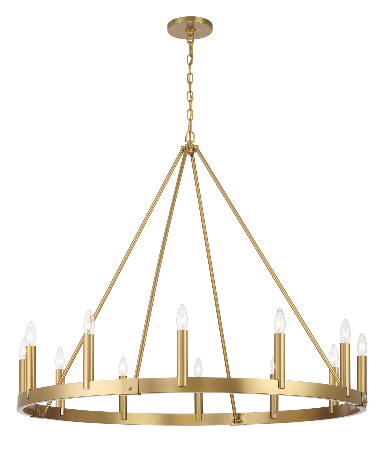 Signature Brass 12 Light Chandelier from the Dutton Collection