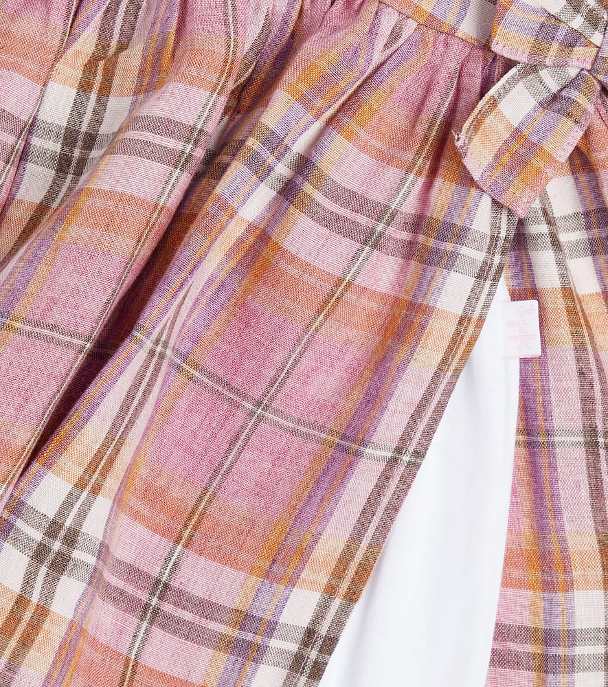 Il Gufo Baby checked linen playsuit and dress set