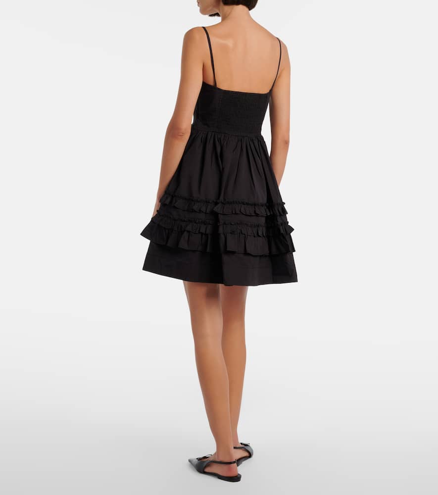 Ruffled cotton-blend minidress