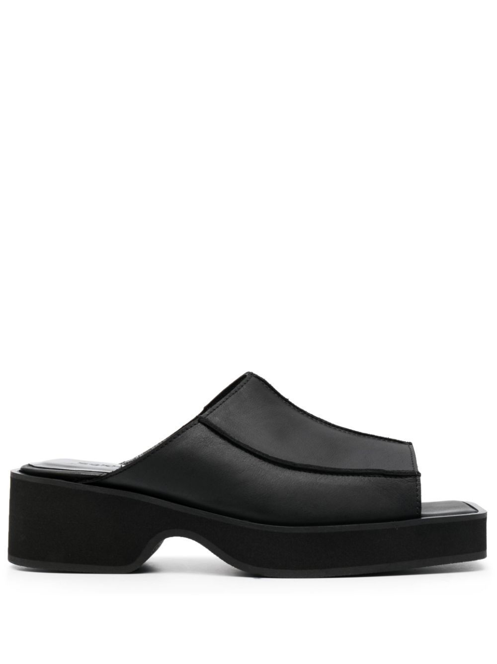 Frame 55mm slip-on leather sandals - Black