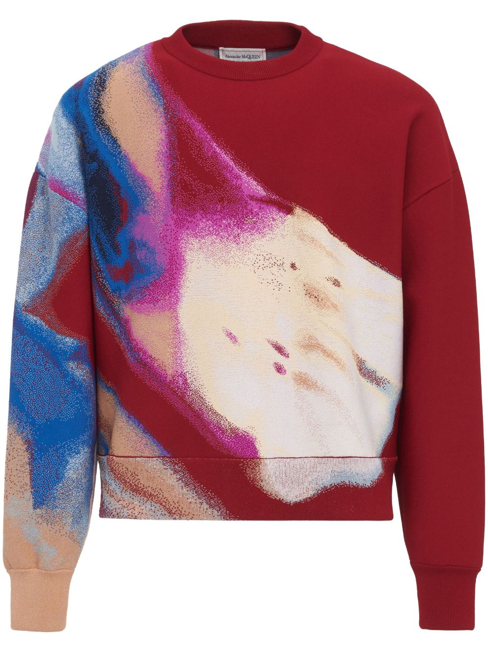 Luminous Flower jacquard jumper - Red