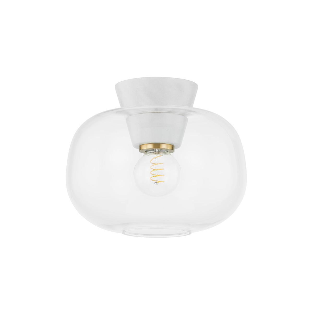 Aged Brass One Light Flush Mount from the Ariella Collection