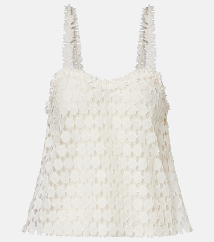 Francoise lace cotton-blend top