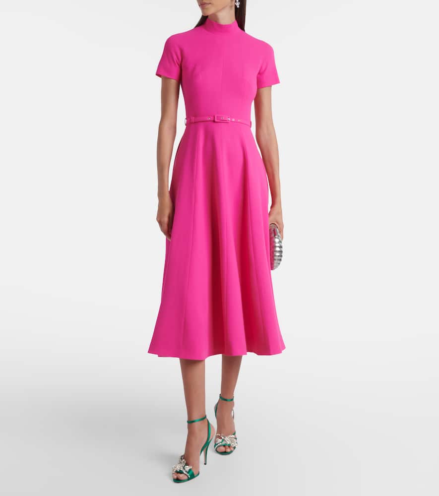 Camilla belted wool midi dress