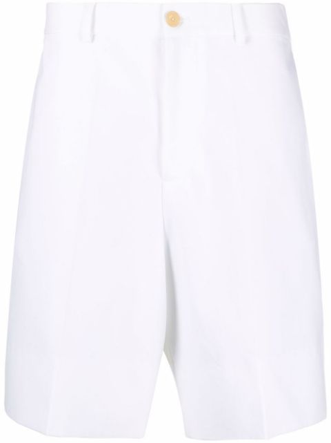 High-waisted straight-leg shorts