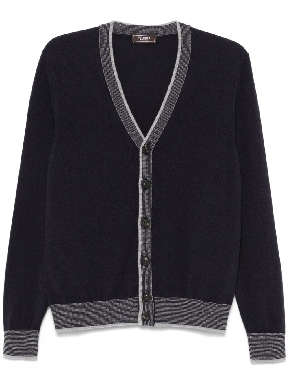 Contrast-trim cardigan - Grey